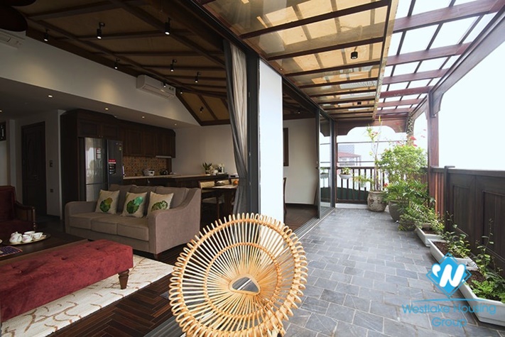 The top floor with breaking  view  apartment in Yen Phu village for lease.