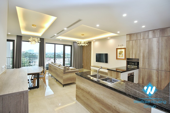 Lake view and new three bedrooms apartment for rent in To Ngoc Van, Tay Ho