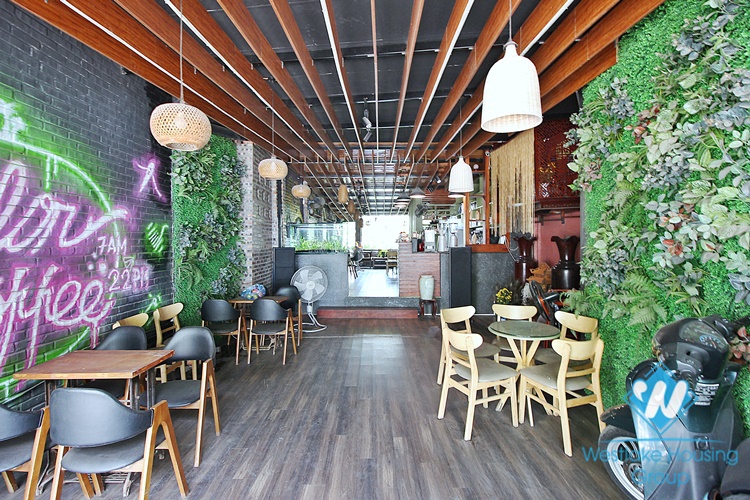 Green coffee or restaurant for rent in To Ngoc Van st, Tay Ho