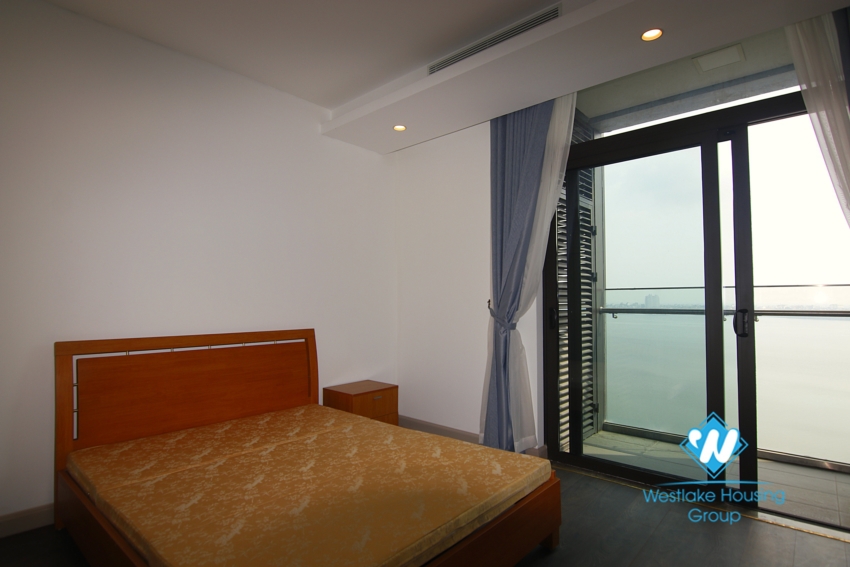 Three bedroom lake view apartment for rent in Sun Grand City Thuy Khue.