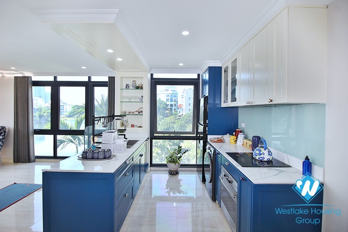Lake view and bright two bedrooms apartment for rent in Tay Ho