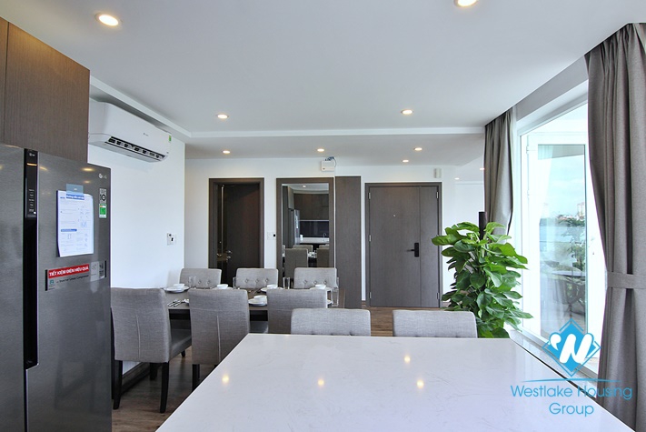 Lake view apartment with 3 bedrooms for rent on To Ngoc Van st, Tay Ho District 