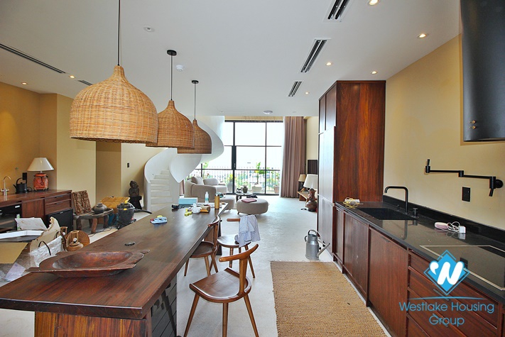 Duplex apartment with swimming pool for rent in Tay Ho district 