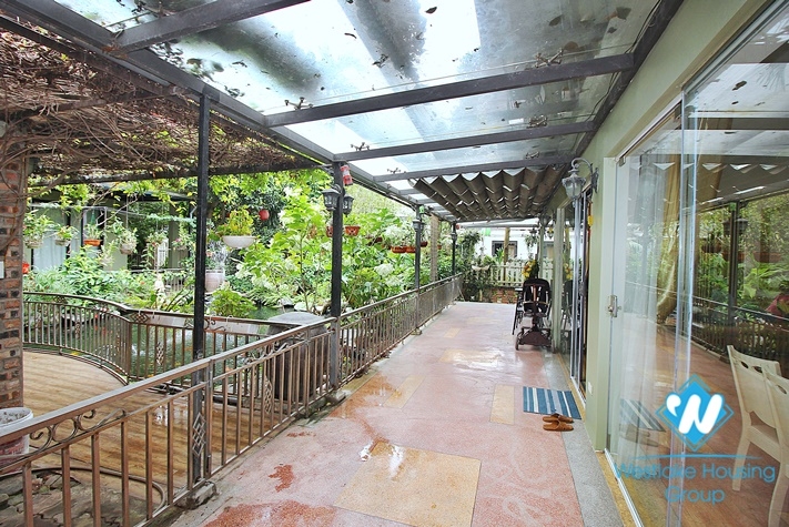 Garden fish pond house in Tay Ho private complex