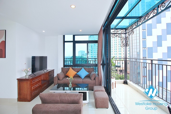 Top floor and lake view one bedroom apartment for rent in Yen Phu st, Tay Ho