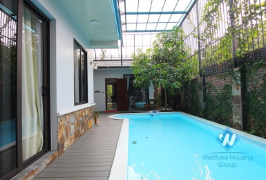 Gorgeous swimming pool garden villa for rent in Tay Ho