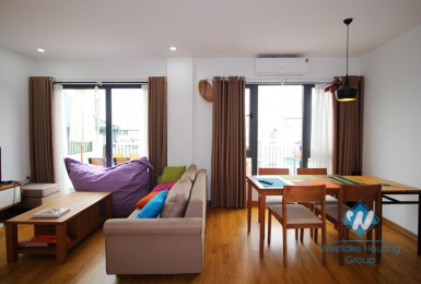 Modern apartment with a huge balcony for rent in Nghi Tam area, Tay Ho district 