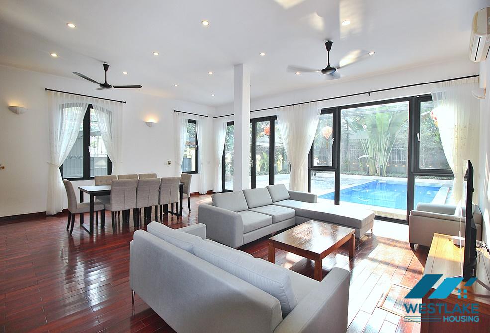 Beautiful house with swiming pool for rent in alley 12 Dang Thai Mai st, Tay Ho