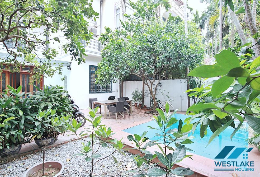 Swimming pool house with garden for rent in Dang Thai Mai st, Tay Ho