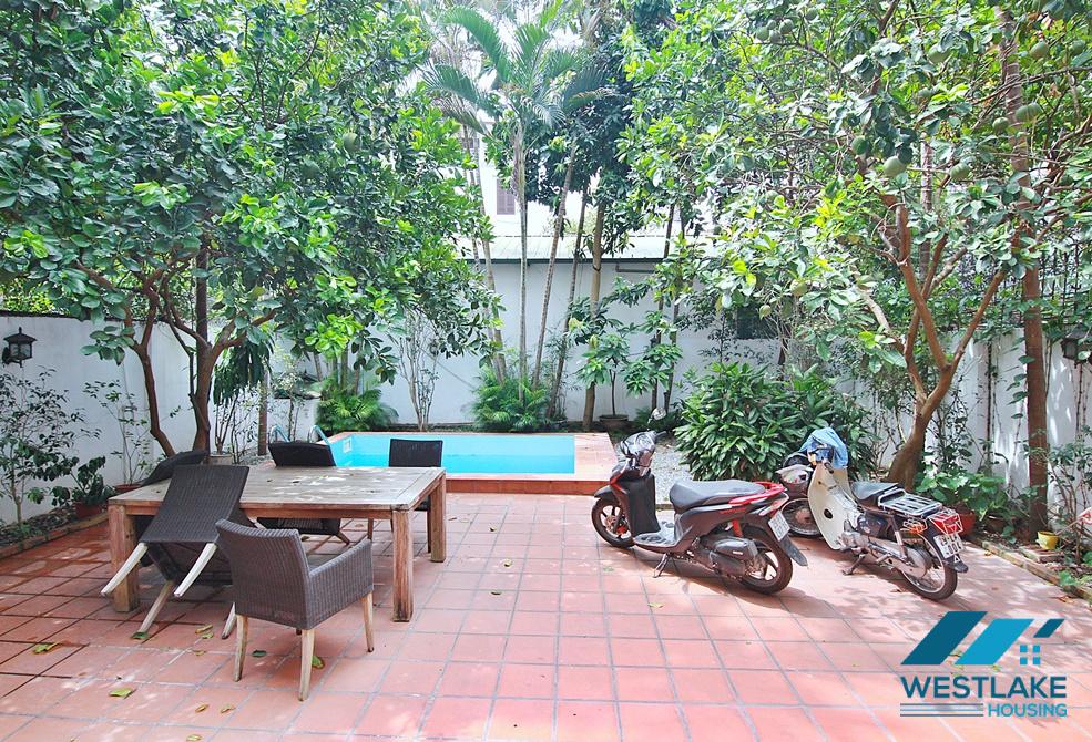 Swimming pool house with garden for rent in Dang Thai Mai st, Tay Ho