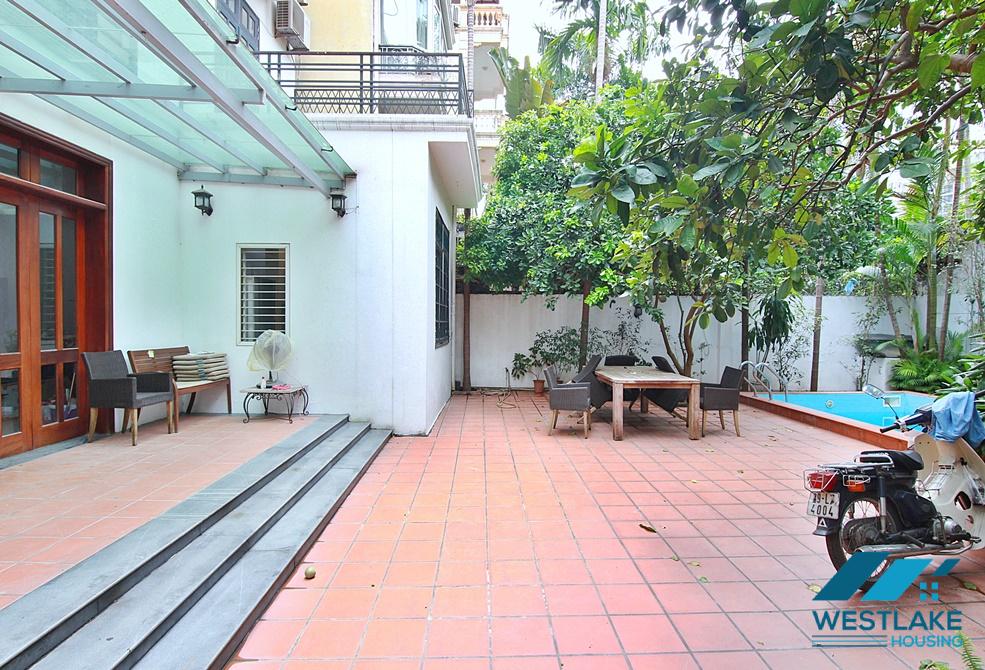 Swimming pool house with garden for rent in Dang Thai Mai st, Tay Ho