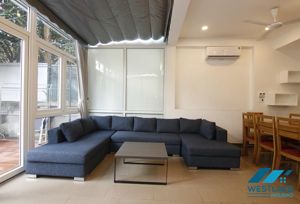 Duplex apartment with small pool fish for rent in alley 12 Dang Thai Mai st, Tay Ho