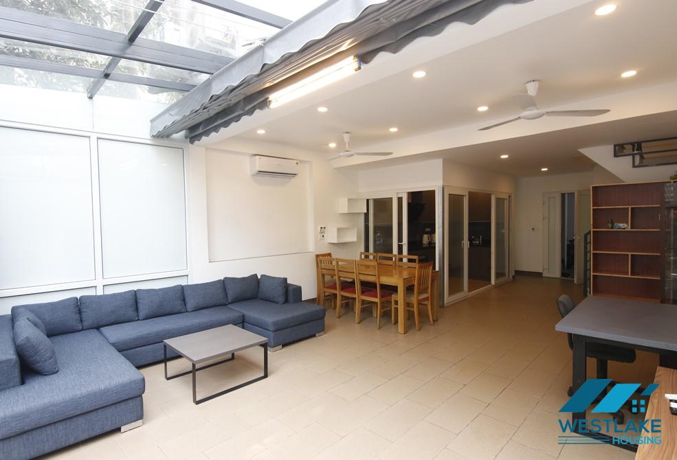 Duplex apartment with small pool fish for rent in alley 12 Dang Thai Mai st, Tay Ho