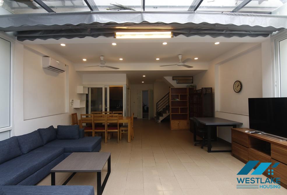 Duplex apartment with small pool fish for rent in alley 12 Dang Thai Mai st, Tay Ho