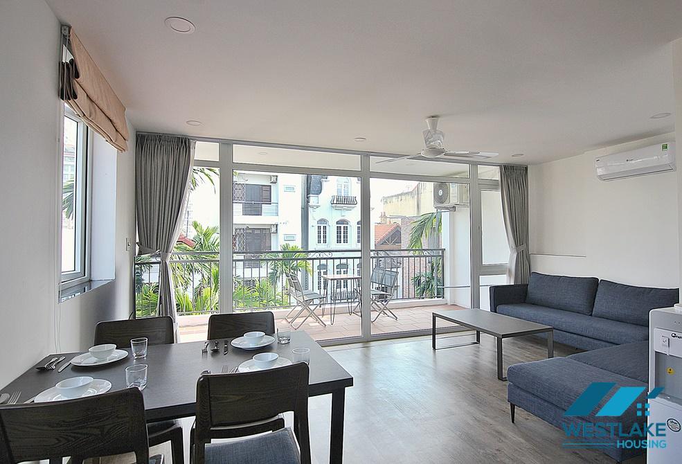 High floor (5th floor) apartment with big balcony for rent in alley 12/2/5 Dang Thai Mai st, Tay Ho