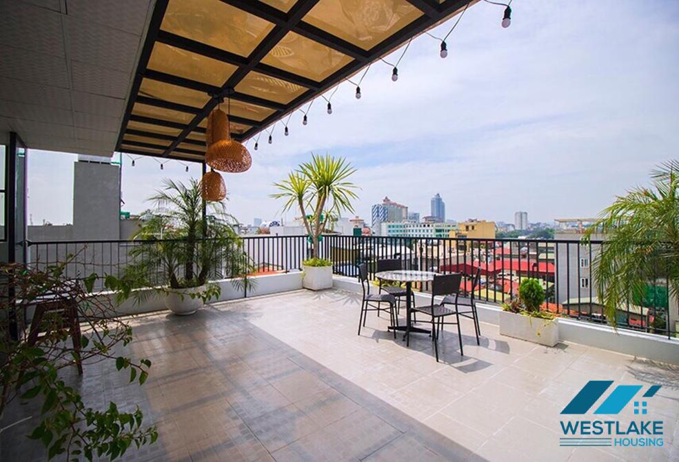 Morden 2 bedrooms apartment with huge terrace for rent in Vu Mien, Yen Phu village