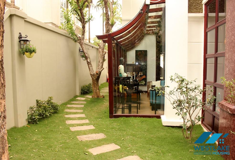 Beautifull house with big garden for rent in Ciputra, Ha Noi