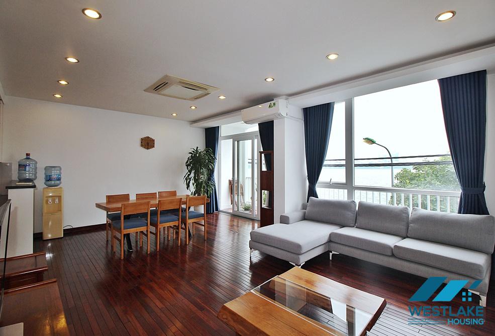 Lake view 03 bedrooms apartment with lakeview for rent in Quang Khanh street, Tay Ho district.