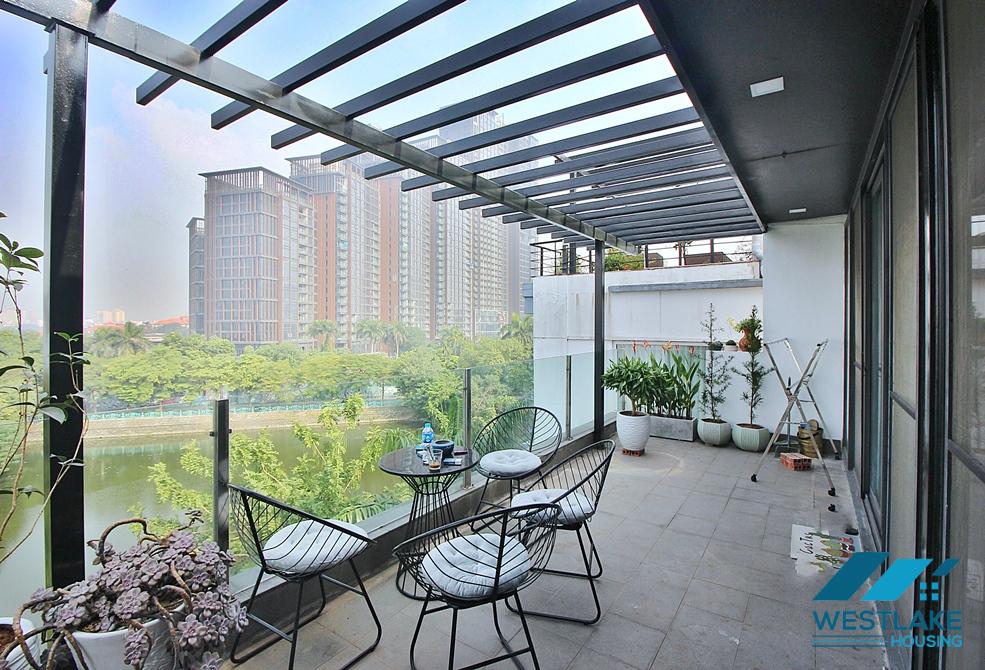 Lake view and huge balcony 2 bedrooms apartment for rent in Quang Khanh, Tay Ho