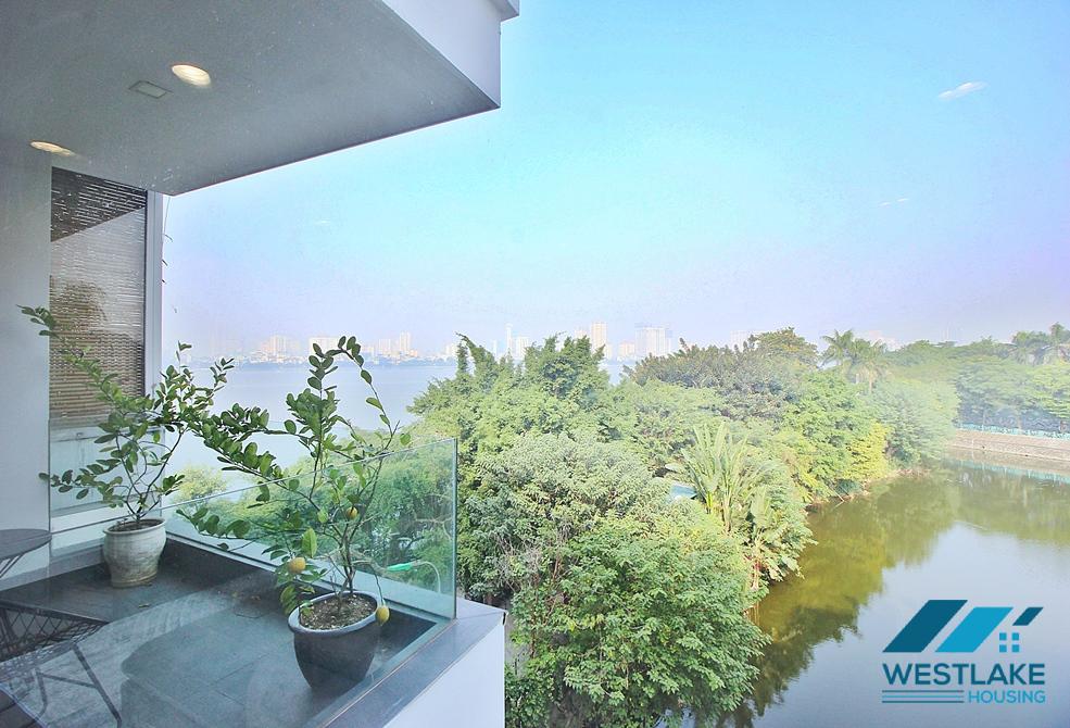 Nice view - Apartment with balcony on the lake for rent in Quang Khanh st, Tay Ho District