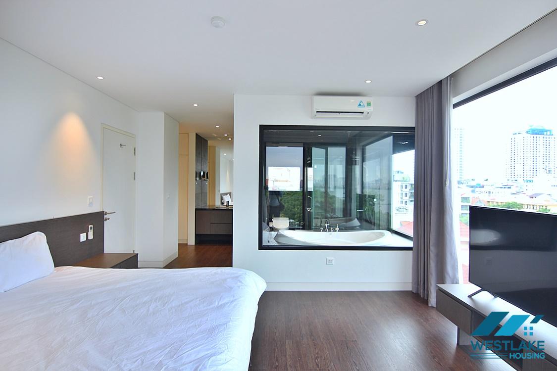 A well-decorated apartment with lake view for rent in To Ngoc Van, Tay Ho, Ha Noi