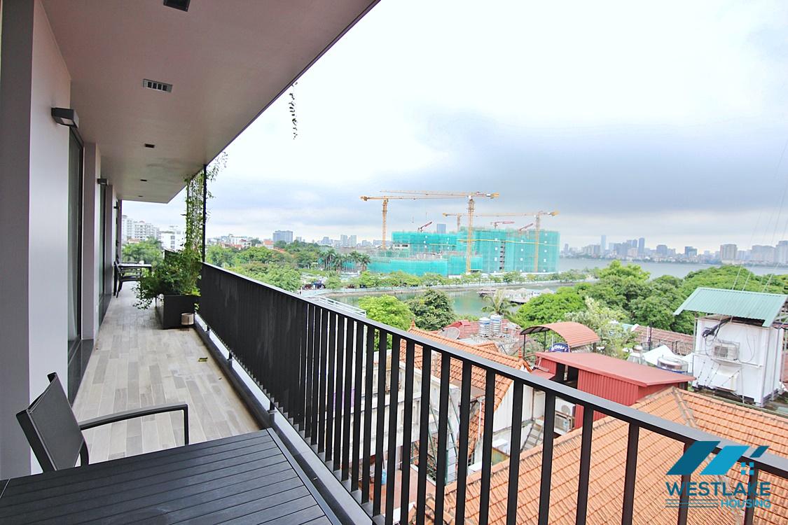 A well-decorated apartment with lake view for rent in To Ngoc Van, Tay Ho, Ha Noi