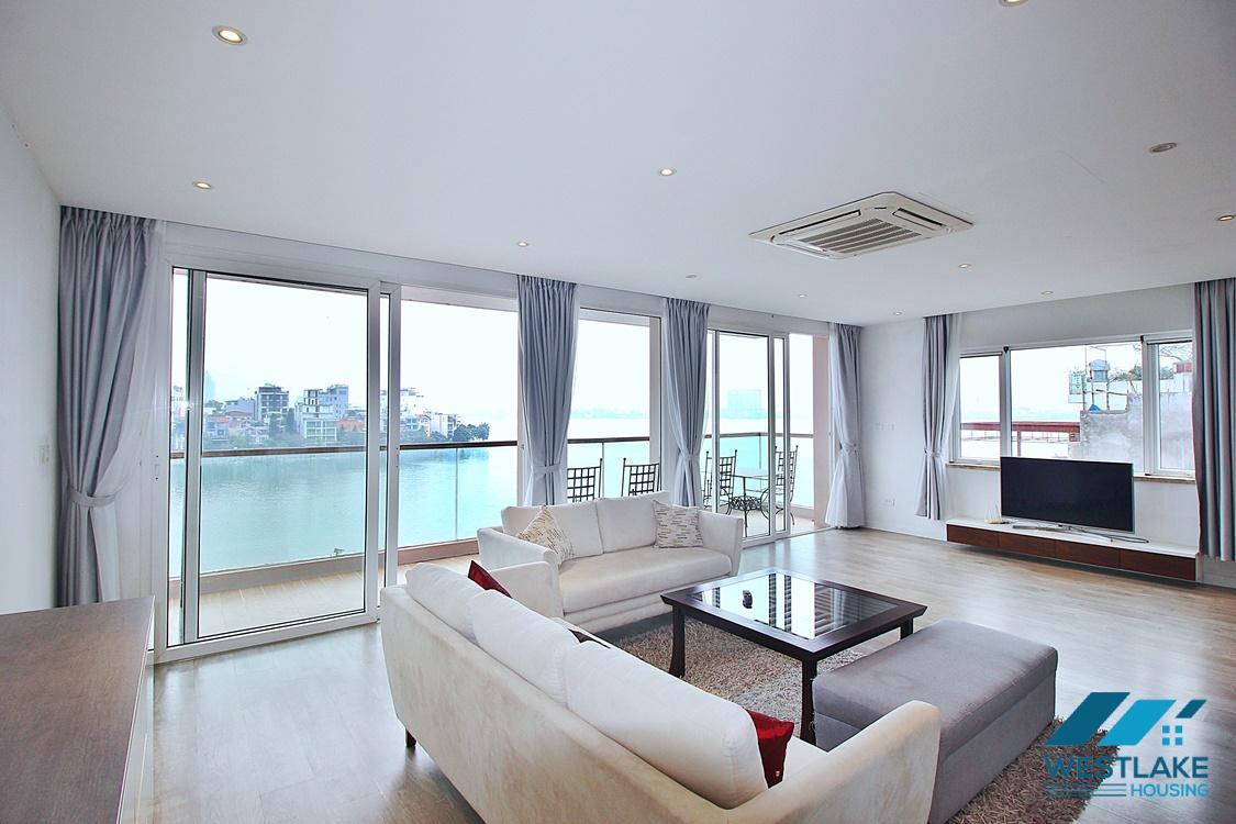 Modern serviced apartment with lake view for rent in Quang An Street, Tay Ho, Ha Noi