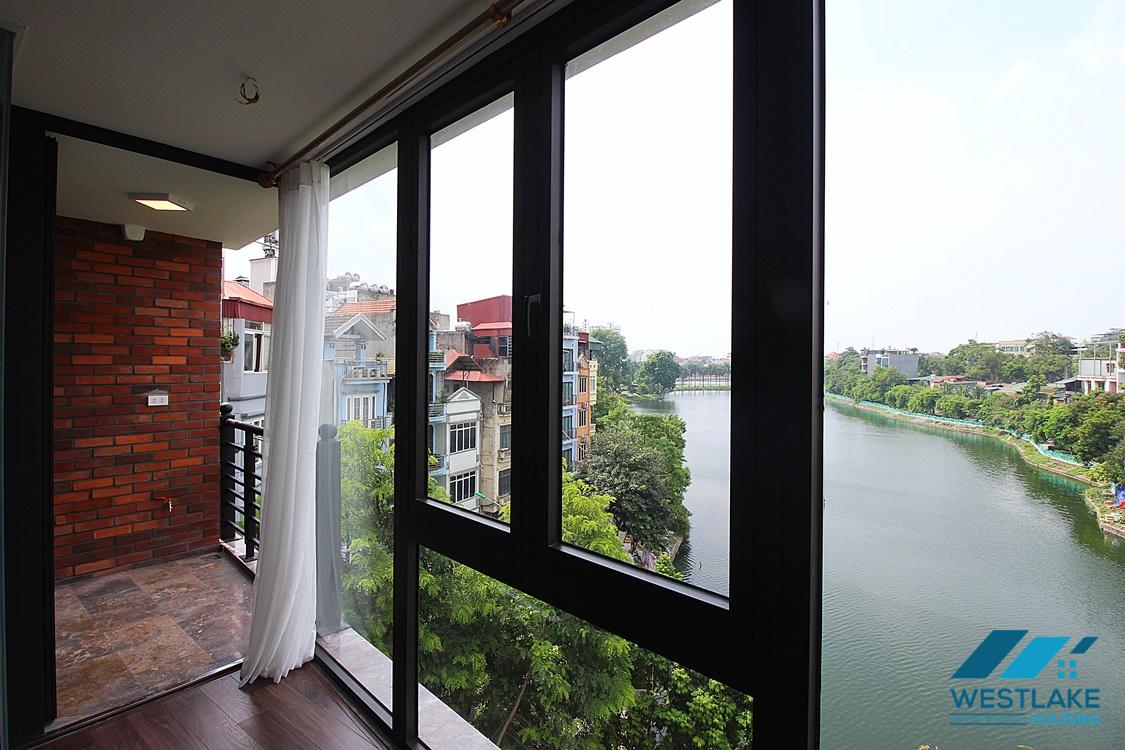 Lake view 1 bedroom apartment for rent in Yen Phu village, Tay Ho