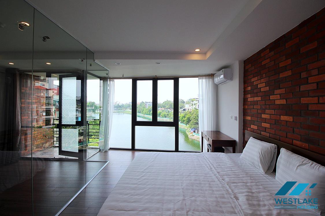 Lake view 1 bedroom apartment for rent in Yen Phu village, Tay Ho