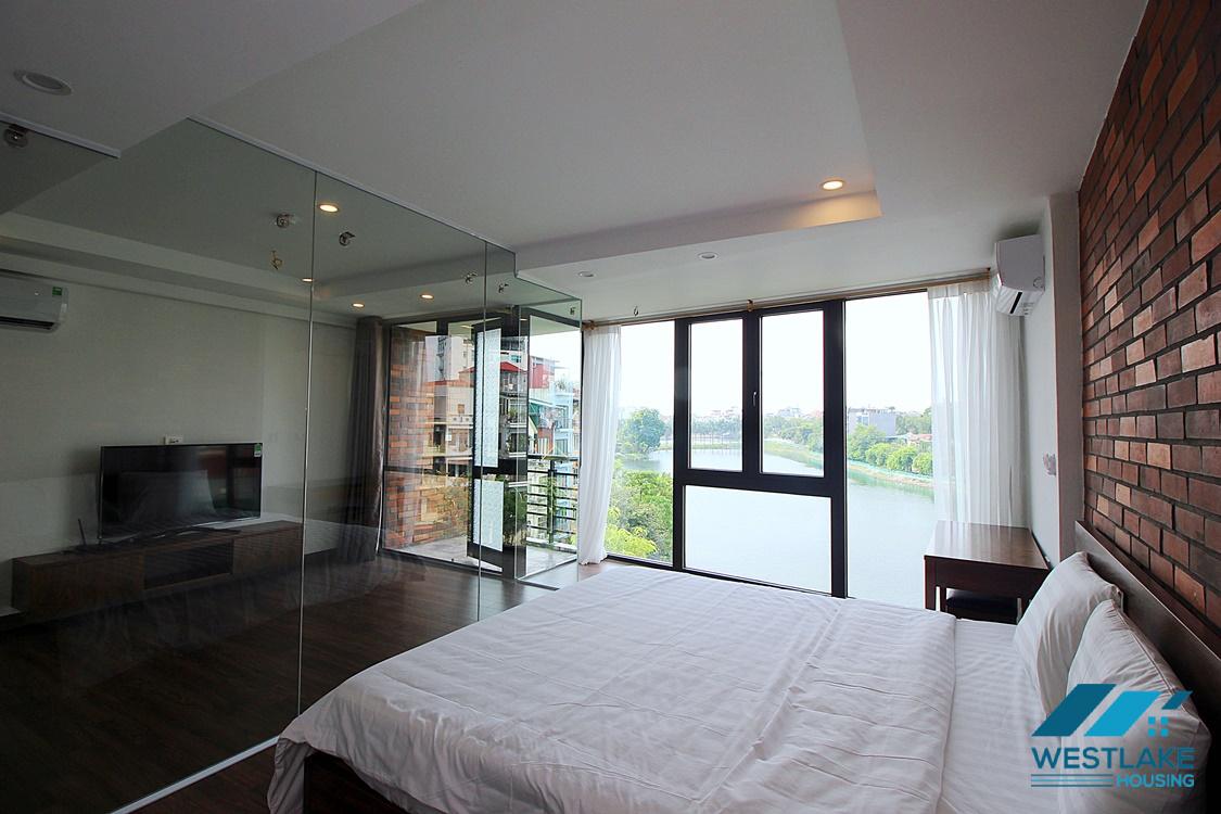 Lake view 1 bedroom apartment for rent in Yen Phu village, Tay Ho