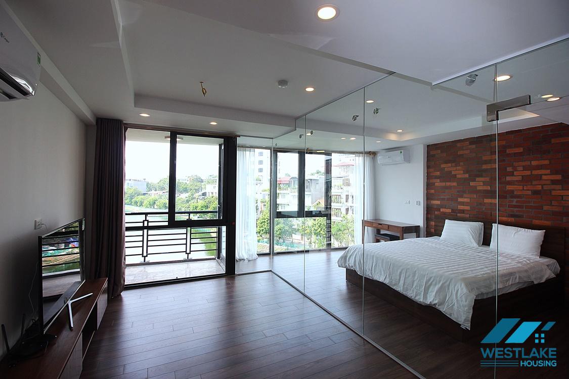 Lake view 1 bedroom apartment for rent in Yen Phu village, Tay Ho