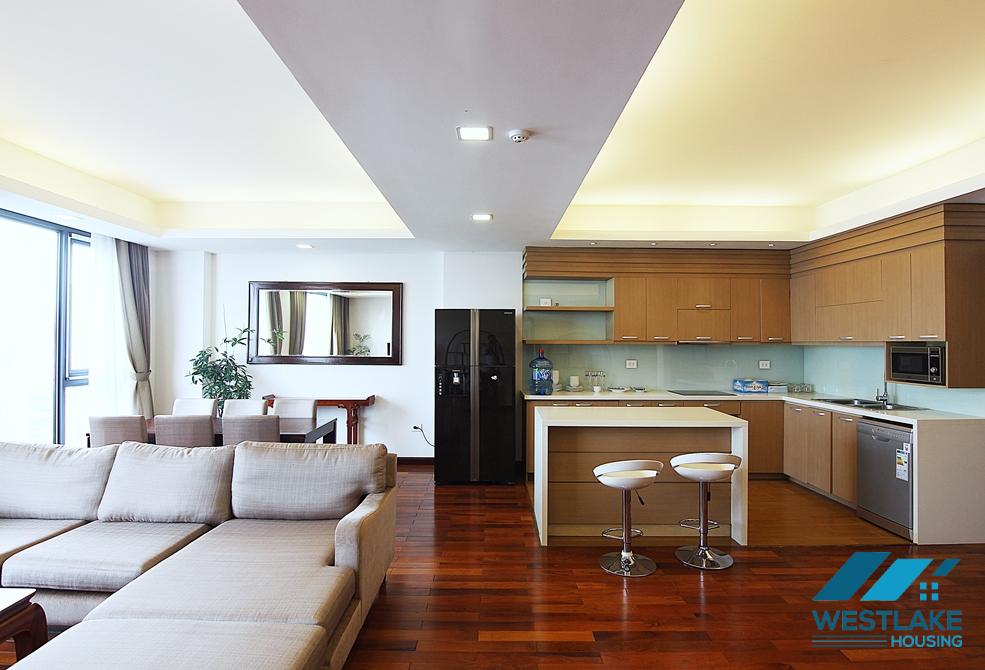 Lake view and spacious 4 bedrooms apartment for rent in Tay Ho, Ha Noi