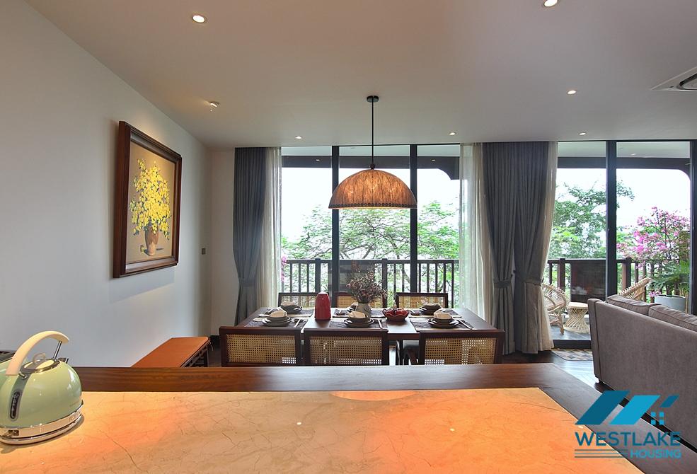 Lake view 2+ bedrooms apartment for rent in Vu Mien area, Tay Ho