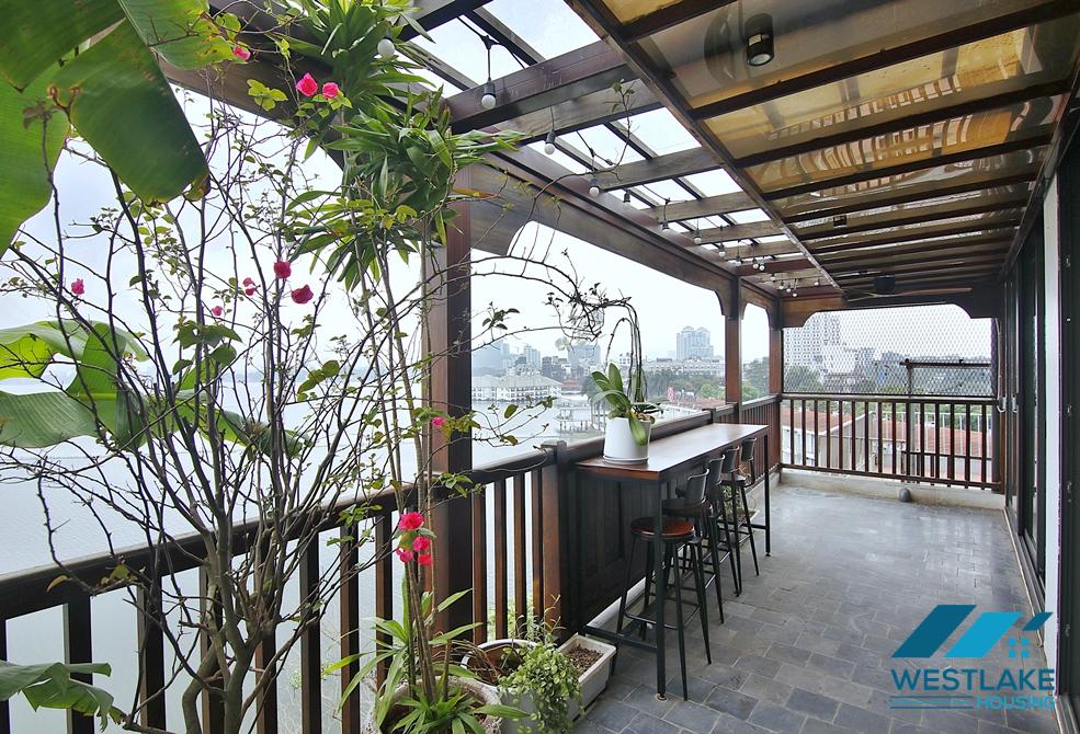 The top floor 2 bedrooms apartment in Yen Phu village for lease