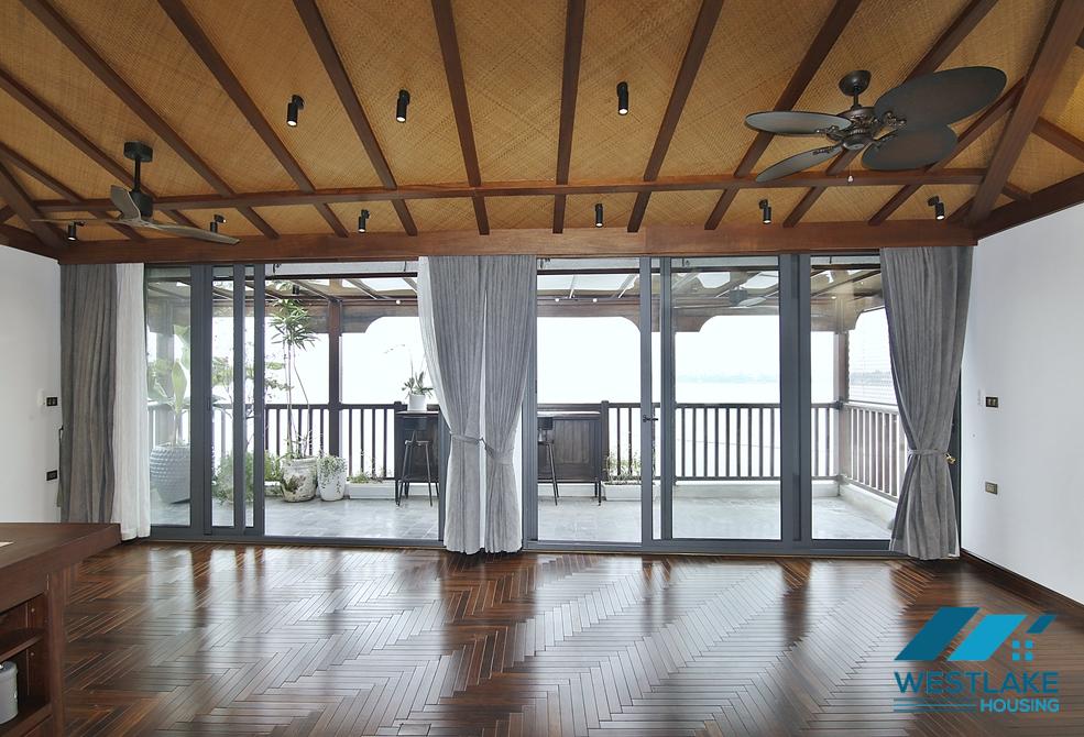 The top floor 2 bedrooms apartment in Yen Phu village for lease