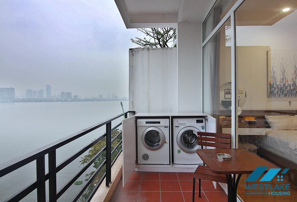 Lake view and bright 2 bedrooms apartment for rent in Vu Mien area, Tay Ho