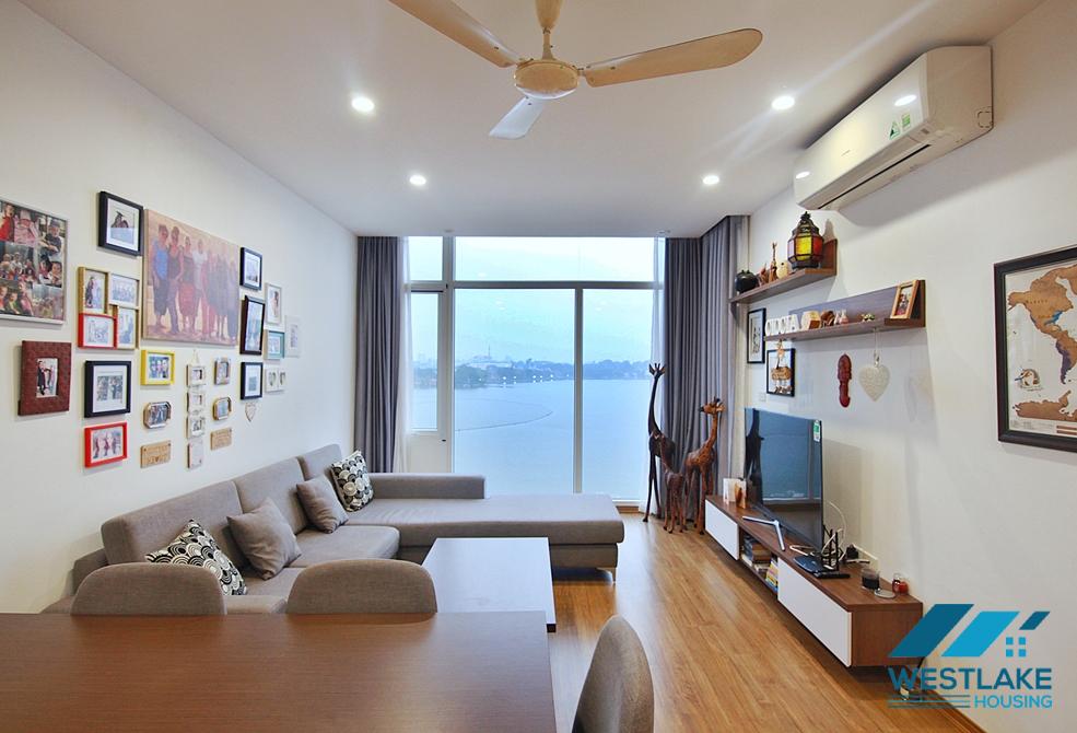 Lake view and bright 2 bedrooms apartment for rent in Vu Mien area, Tay Ho