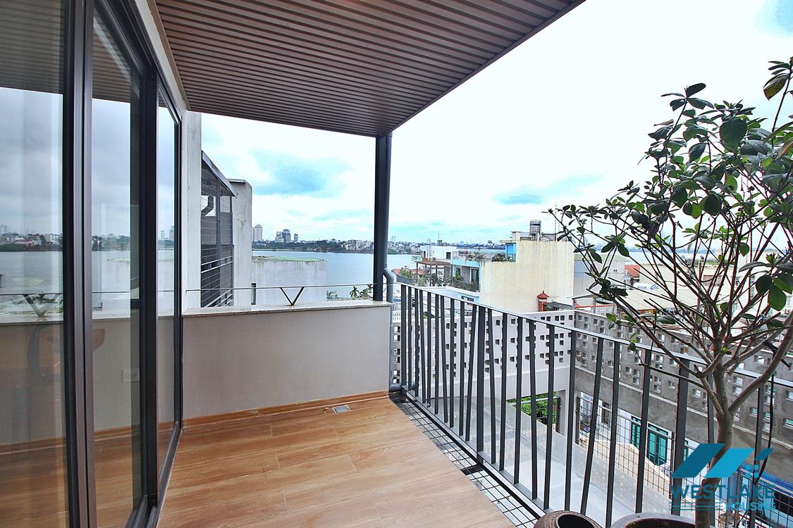 Top floor and lake view 1 bedroom apartment for rent in Vong Thi st, Tay Ho