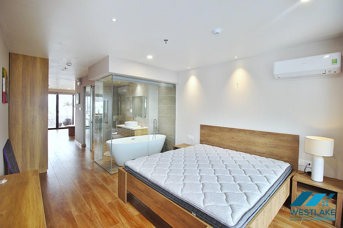 Top floor and lake view 1 bedroom apartment for rent in Vong Thi st, Tay Ho