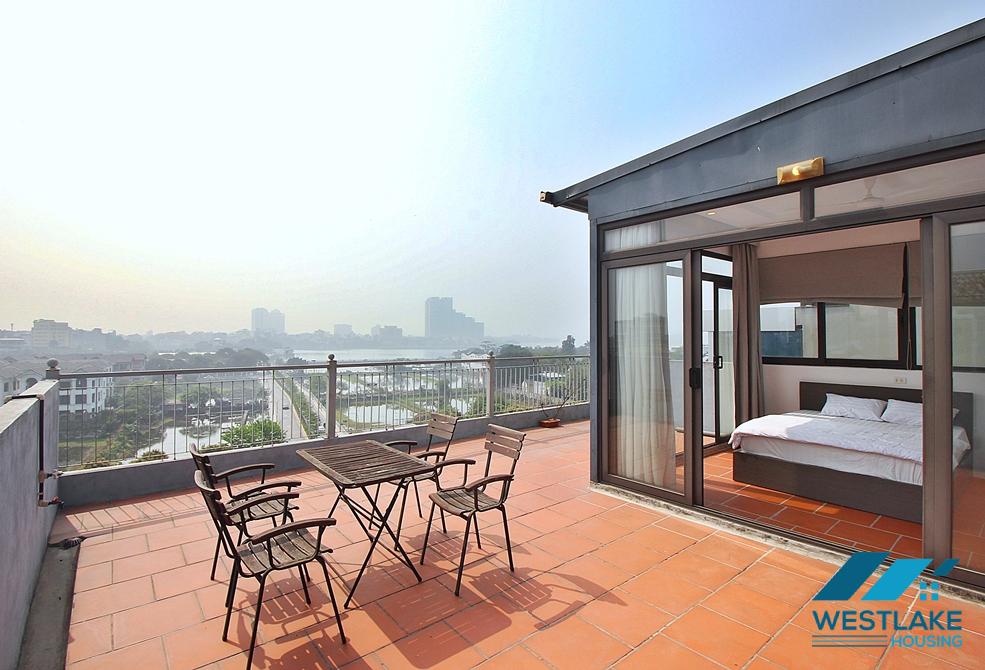 High-end studio with big terrace for rent in Trinh Cong Son st, Tay Ho