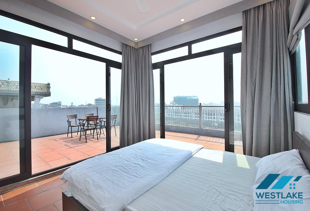 High-end studio with big terrace for rent in Trinh Cong Son st, Tay Ho