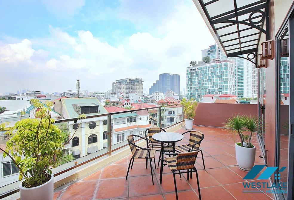 Beutifull apartment on the 7th floor with balcony for rent on Xuan Dieu st, Tay Ho