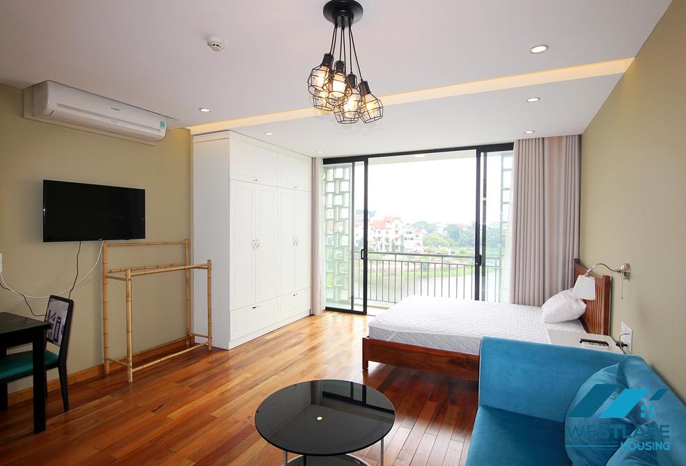 Morden and Brand new Studio with lakeview for rent in Au Co street, Tay Ho district.