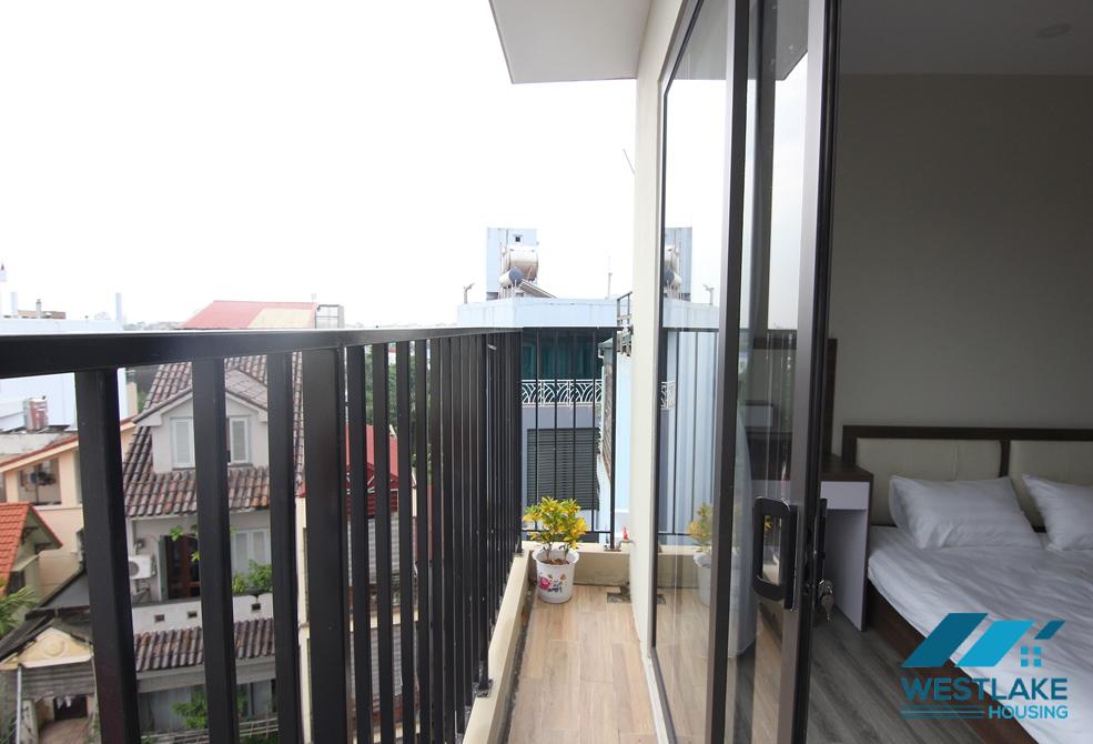 Apartment with long balcony along bedroom for rent in Tay Ho.