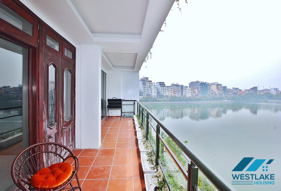 Lake view 02 bedrooms apartment (5th floor) for rent in Quang An st, Tay Ho