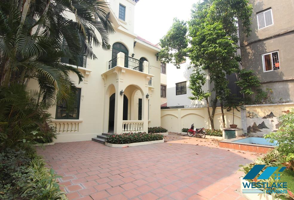 Villa with swimming pool and garden for rent in To Ngoc Van, Tay Ho