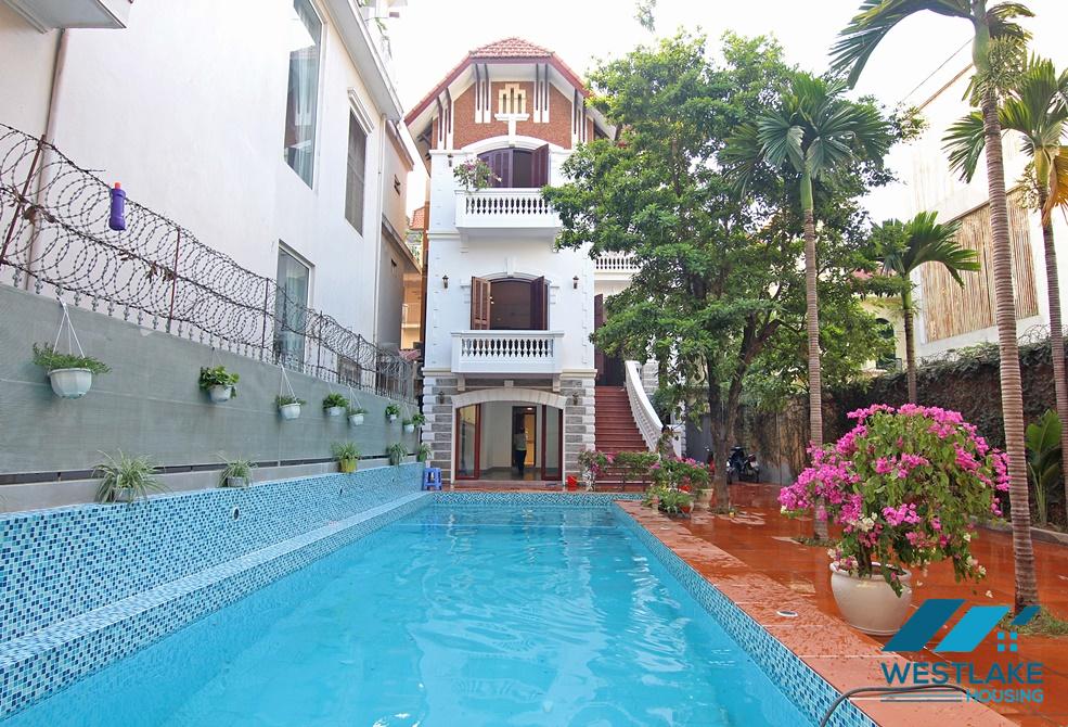 Beautifull house with swimming pool for rent in To Ngoc Van st, Tay Ho