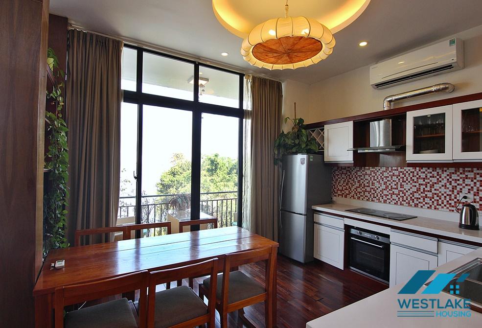 Lake view 02 bedrooms and 01 working room for rent in Quang Khanh st, Tay Ho District