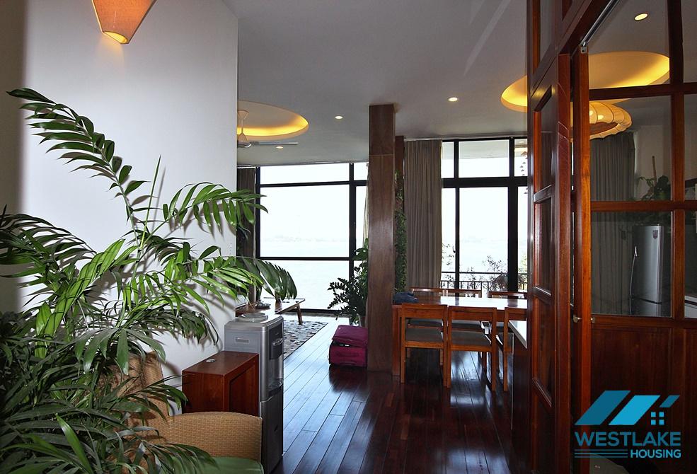 Lake view 02 bedrooms and 01 working room for rent in Quang Khanh st, Tay Ho District