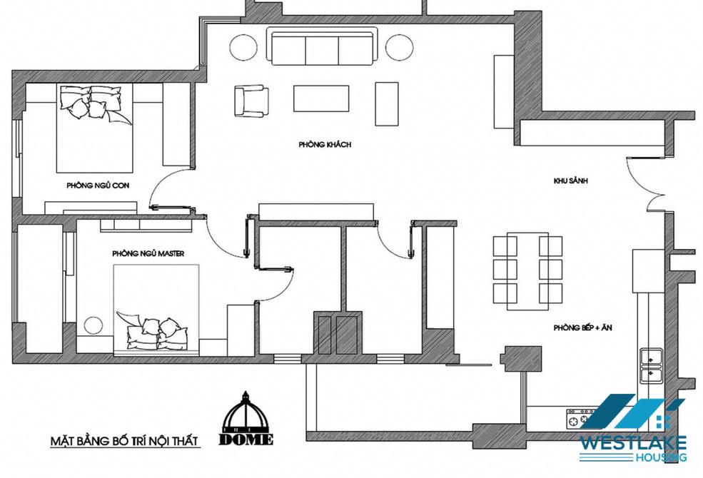 Nice 2 bedrooms apartment for rent on the 9th floor of L4 Tower, Ciputra